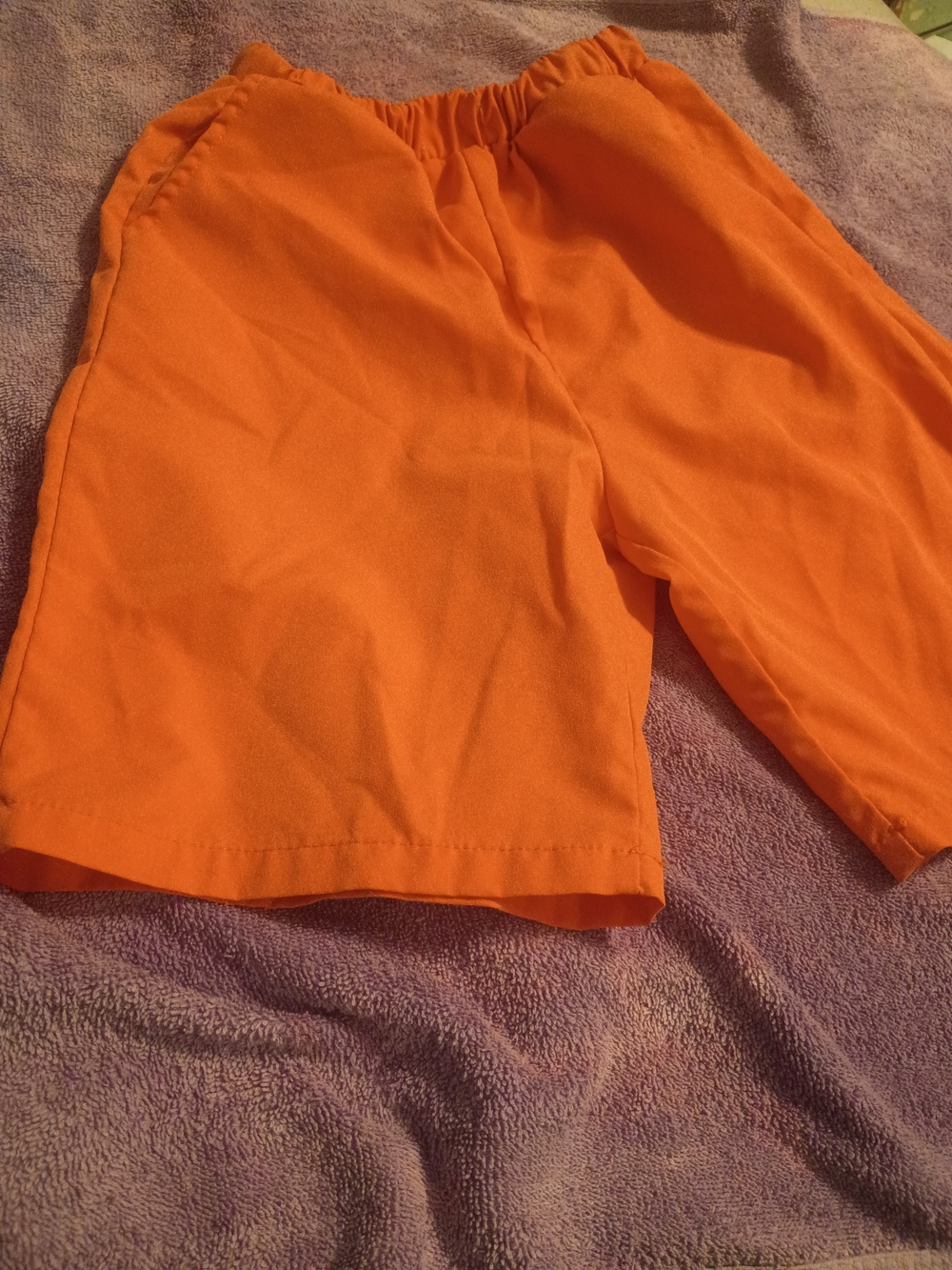 SHEIN Orange Kids' Casual Elastic Waist Shorts